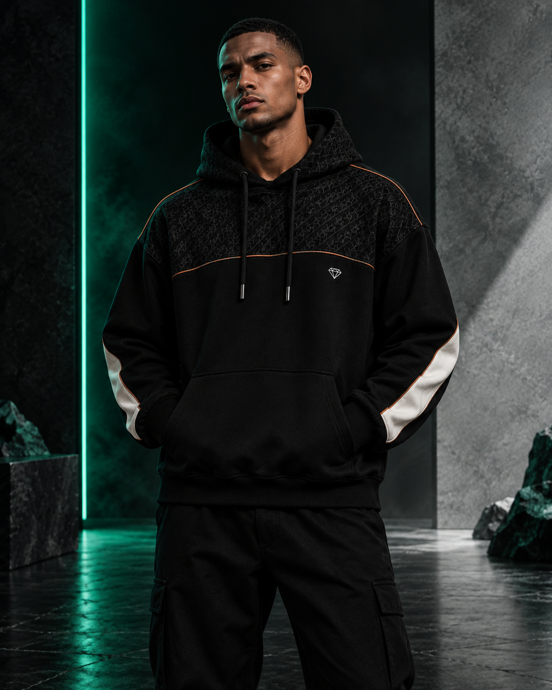 Jacquard Pullover Hoodie